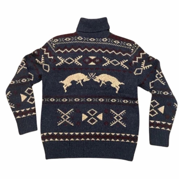 Polo Ralph Lauren Wool Cashmere Patterned Turtleneck Sweater - Picture 4 of 9